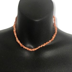 Vintage Necklace Coral Rock puka shell Layered Design screw closure size 7”